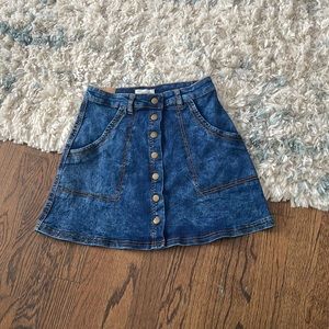 Angel Premium button denim skirt